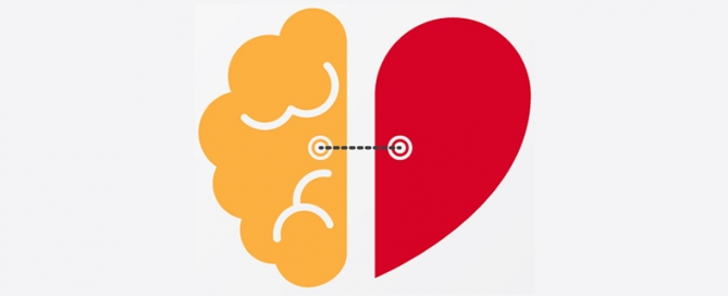 An illustration of the brain communicating with the heart