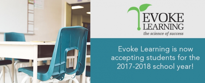 Evoke Learning is now accepting students for the 2017-2018 school year!